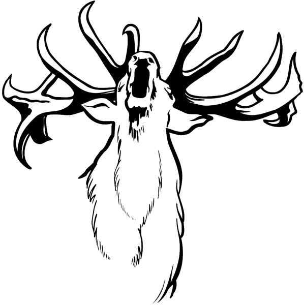 Large antlered deer vinyl sticker. Customize on line. Animals Insects Fish 004-0833 
